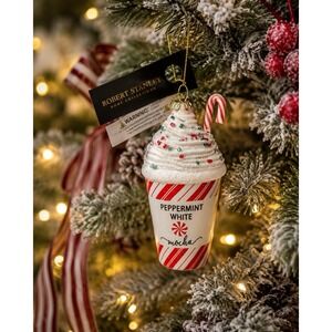 Robert Stanley 2018 Peppermint White Mocha Christmas Ornament Candy Cane Cup